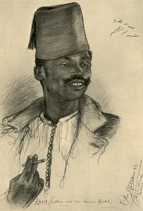 Abdul, pincér az Aswan Hotelben, Egyiptom, 1898. alkotó: Christian Wilhelm Allers