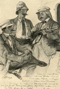 Európaiak a hajó fedélzetén, 1898. alkotó: Christian Wilhelm Allers