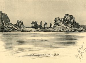 Az első szürkehályog Philae szigete közelében, a Nílus folyón, Egyiptomban, 1898.