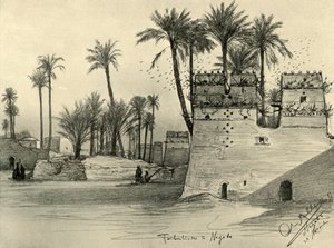 Házak Nagadában, Egyiptomban, 1898. alkotó: Christian Wilhelm Allers