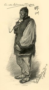 Pipázó férfi, Tsingtao, Kína, 1898. alkotó: Christian Wilhelm Allers