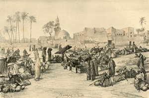 Piactér, Asyut, Egyiptom, 1898.