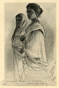 Rosama és Sandenam, tamil lányok, Kandy, Ceylon, 1898.