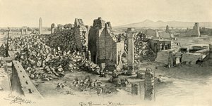 Romos templomok Karnakban, Egyiptomban, 1898. alkotó: Christian Wilhelm Allers