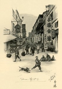 Hong Kong utca, 1898. alkotó: Christian Wilhelm Allers