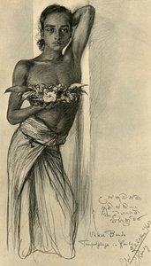 Ukku Banda, fiatal férfi a templomban, Kandy, Ceylon, 1898.