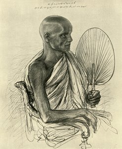 Watta Raka Anunayaka Farunansa buddhista főpap, Ceylon, 1898. alkotó: Christian Wilhelm Allers