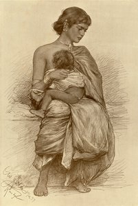 Fiatal anya, Kandy, Ceylon, 1898. alkotó: Christian Wilhelm Allers