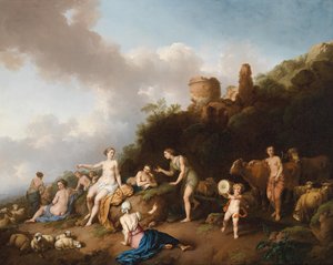 Diana és az ő nimfái alkotó: Christian Wilhelm Ernst Dietrich