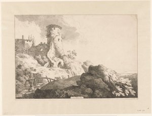 Dombos táj toronnyal alkotó: Christian Wilhelm Ernst Dietrich