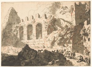 Táj romokkal és piramisokkal alkotó: Christian Wilhelm Ernst Dietrich