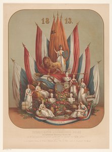 Allegorikus ábrázolás az emlékezetes 1813 novemberi forradalom emlékére Drámai-allegorikus tisztelgés az emlékezetes 1813. novemberi forradalom előtt (...) (cím a tárgyon) alkotó: Christianus Hendricus Hein