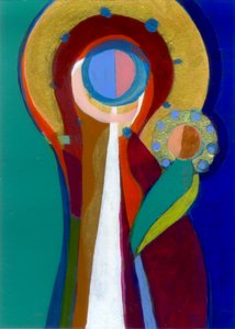 Madonna és gyermeke, 2007 körül (akril, tábla)