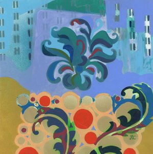 Meditáció 34, 2017 körüli (akril, tábla)