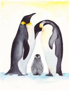 A kedves pingvincsalád alkotó: Christine Lindstrom