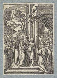 Krisztus meggyógyít egy vízkóros embert szombaton alkotó: Christoffel van Sichem (II)