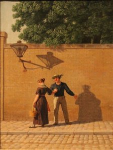 Dán:  En matros, som tager afsked med sin pige Egy tengerész, aki búcsút vesz a lányától. alkotó: Christoffer Wilhelm Eckersberg