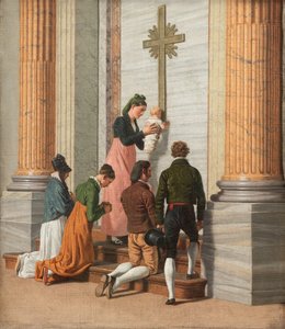 Áhítat a Szent Péter-bazilika szent ajtajánál, 1814 körül (olaj, vászon)