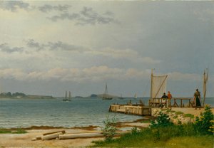 Kilátás Koster felé a Kallehave-i mólóról alkotó: Christoffer Wilhelm Eckersberg