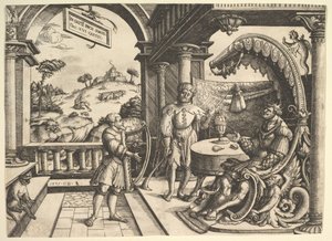 Dávid hárfán játszik Saul előtt, 1531.