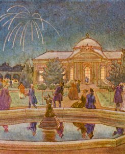Feuerwerk / Tűzijáték (színes litográfia)