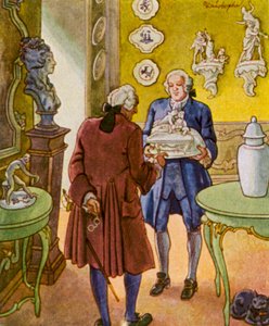 Porzellankabinett / Porcelánszekrény (színes litográfia)