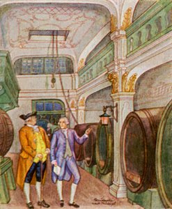 Weinkellerei / Pincészet (színes litográfia)