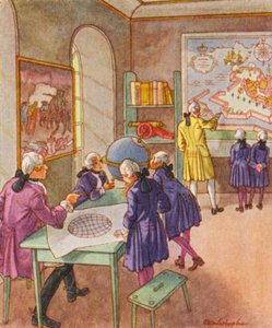 Kriegsschule / Háborús iskola (színes litográfia)