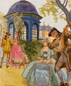 Schaferspiel / Shepherd Game (színes litográfia)