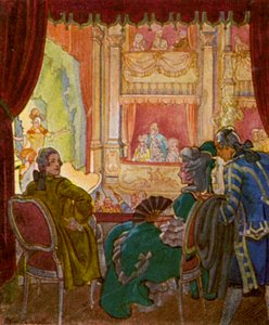 Theaterloge / Színházi doboz (színes litográfia)