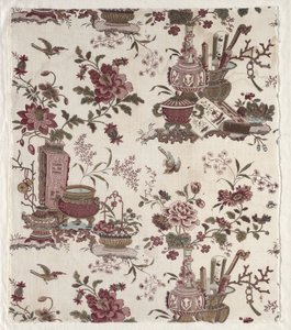 Fragment of Woodblock Printed Cotton, c. 1780.