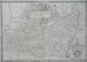 Suffolk térképe, William Web metszete alkotó: Christopher (after) Saxton