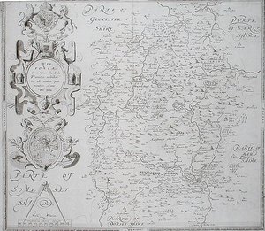 Wiltshire térképe, William Web metszete, kiadó: 1645 (metszet) alkotó: Christopher (after) Saxton