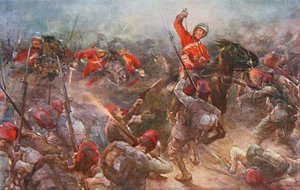 A Drury Lowes lovasság rohama Kassassinban, 1882. augusztus 28., illusztráció a „British Battles on szárazföldön és tengeren” című könyvből, szerkesztette Sir Evelyn Wood (1838-1919) 1915