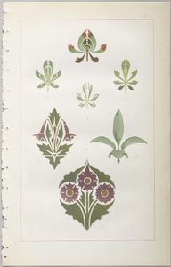 A dekoratív tervezés művészete: egy függelék, amely megadja a nap óráit, amikor a virágok nyílnak, kiadó: Day & Son, London, 1862