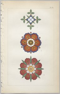 A dekoratív tervezés művészete: egy függelék, amely megadja a nap óráit, amikor a virágok nyílnak, kiadó: Day & Son, London, 1862 alkotó: Christopher Dresser