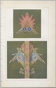 A dekoratív tervezés művészete: egy függelék, amely megadja a nap óráit, amikor a virágok nyílnak, kiadó: Day & Son, London, 1862 alkotó: Christopher Dresser