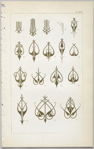 A dekoratív tervezés művészete: egy függelék, amely megadja a nap óráit, amikor a virágok nyílnak, kiadó: Day & Son, London, 1862 alkotó: Christopher Dresser