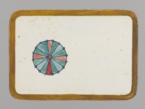 Stilizált krizantém (verso), 1880 körül (wc, fekete tinta és fémes festék grafiton nagyon vékony kartonon)