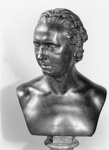 Jose Nicolas de Azara (1731-1805) mellszobra 1773 (bronz) (bw fotó)
