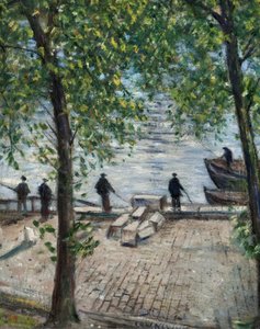 Halászok a Szajnán, 1939 alkotó: Christopher Richard Wynne Nevinson