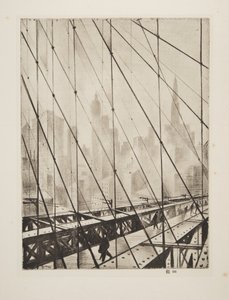 Átnézve a Brooklyn hídon, 1921 (metszet) alkotó: Christopher Richard Wynne Nevinson