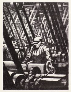 A motor készítése alkotó: Christopher Richard Wynne Nevinson