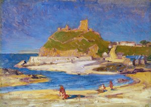 Criccieth Castle (olaj, vászon, tábla) alkotó: Christopher Williams