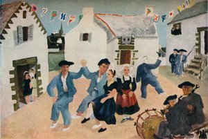 Táncoló tengerészek, Bretagne, Christopher Woods, 1930, 1936. alkotó: Christopher Wood