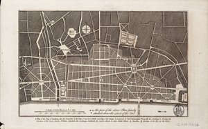London városának terve az 1666-os nagy tűzvész után (nyomtatás)