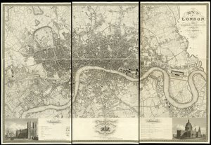 London térképe, egy 1824-ben készült tényleges felmérésből. alkotó: Christopher and John (fl.1821 40) Greenwood