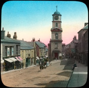 Town Hall and Market Street, Penryn, Cornwall, 19. század vége vagy 20. század eleje
