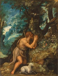 Szent János a pusztában alkotó: Circle of Adam Elsheimer
