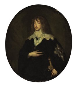 Károly Lajos Károly pfalzi választófejedelem (1617-1680) portréja, mint a Hagyományőrző Rend lovagja alkotó: Circle of Anthony van Dyck